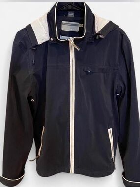 Navy rain coat